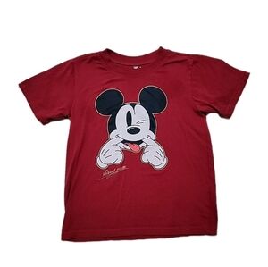 Disney Red Kids T-Shirt with Mickey Mouse Graphic